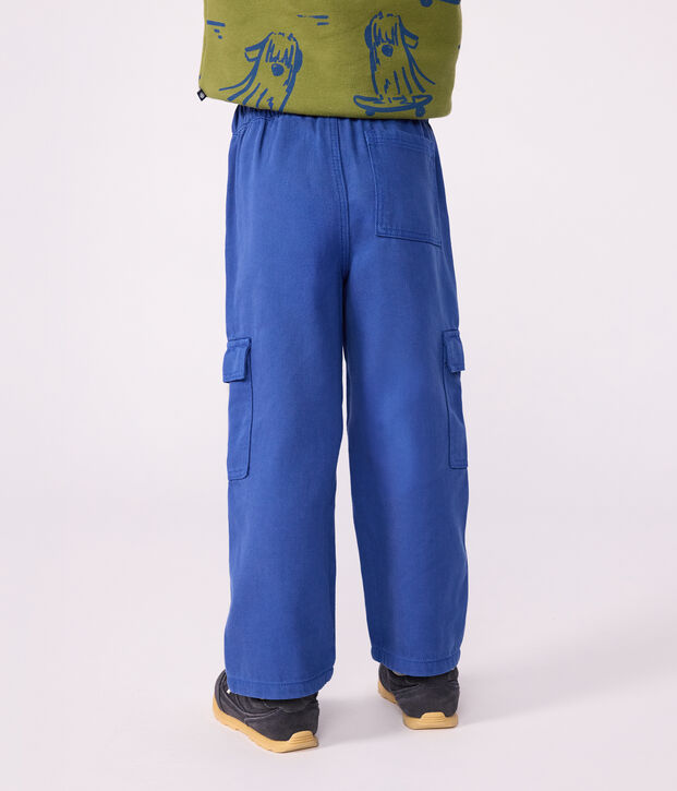Children's plain Lyocell cargo pants blue