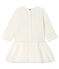 Baby Girls' Long-Sleeved Dual Material Dress MARSHMALLOW CN white