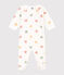 Babies' multicoloured heart-patterned velour pyjamas MARSHMALLOW white/MULTICO white