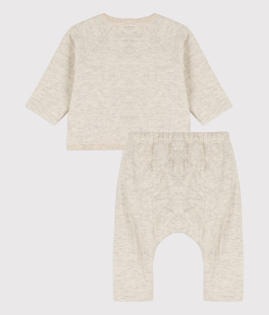 Babies' Padded Cotton Clothing - 2-Piece Set MONTELIMAR CHINE beige