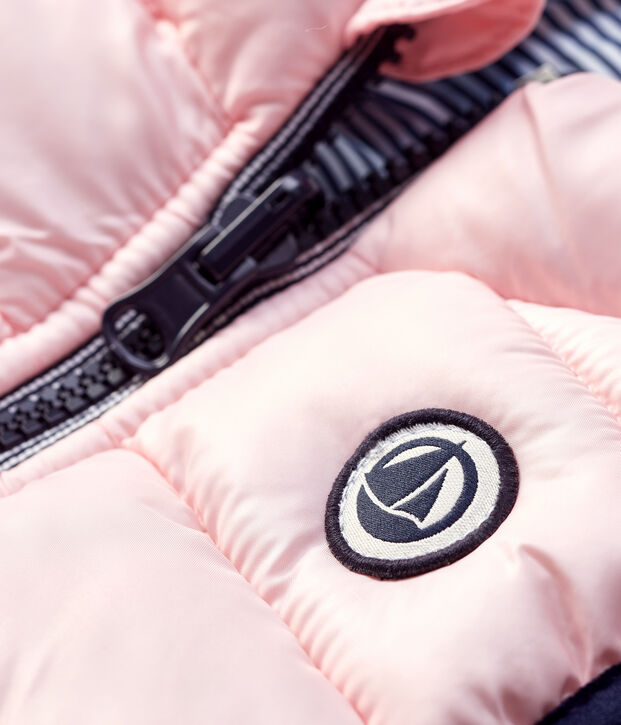 Babies' Reversible Sleeveless Polyester Down Jacket pink