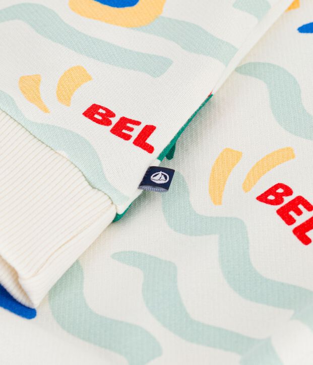 Children's printed cotton sweatshirt Ecru/multicolor