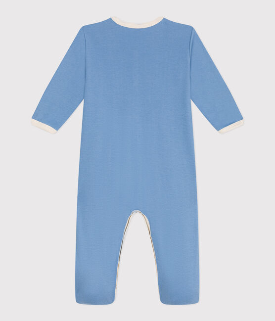 Babies' plain cotton pyjamas ALASKA blue