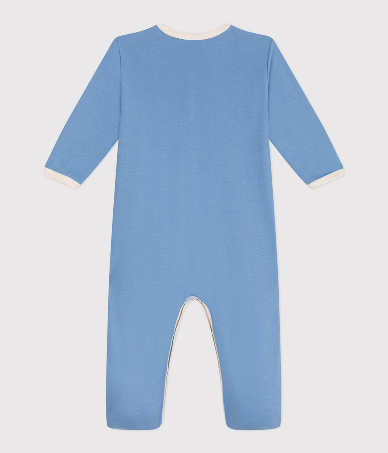 Babies' plain cotton pyjamas ALASKA blue