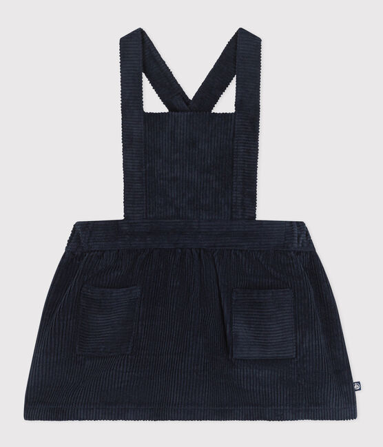 Babies' Sleeveless Wide Ribbed Corduroy Dress SMOKING blue