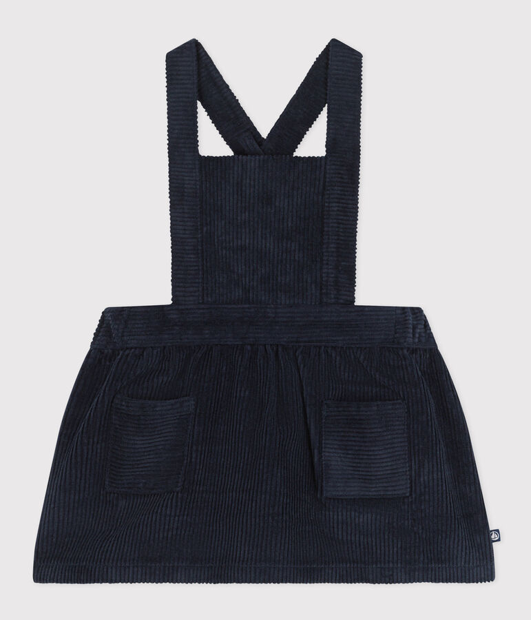 Babies' Sleeveless Wide Ribbed Corduroy Dress blue