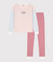 Women's Pinstriped Tricolour Cotton Pyjamas MARSHMALLOW white/MULTICO white