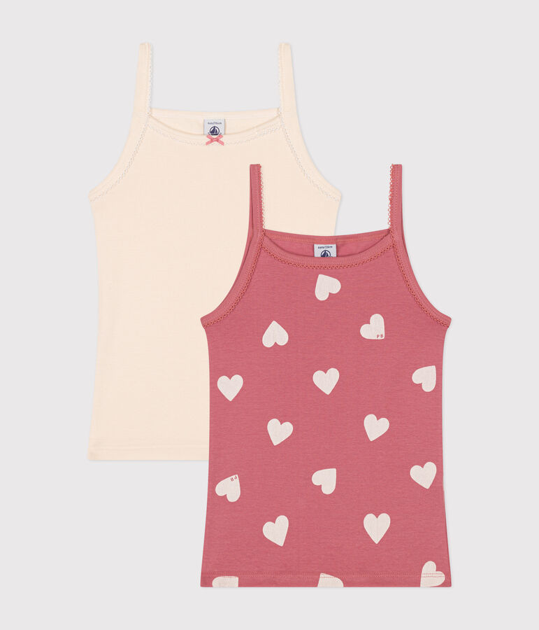 Children's cotton vests with fine straps - 2-Pack multicolor