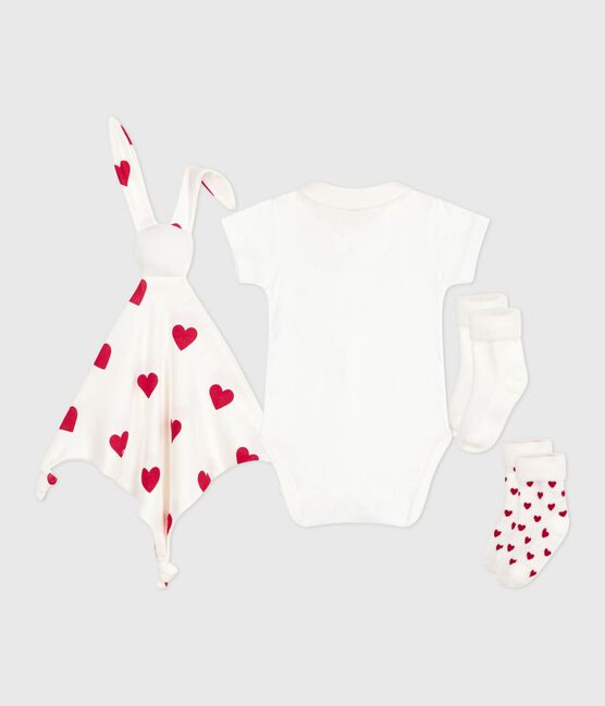 Newborn babies' cotton body, comforter and socks set variante 1
