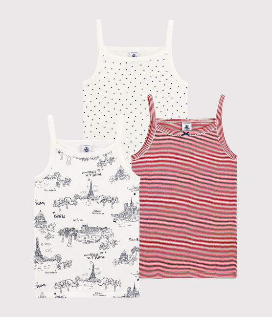 Girls' Paris Print Strappy Vests - 3-Pack variante 1
