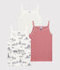 Girls' Paris Print Strappy Vests - 3-Pack