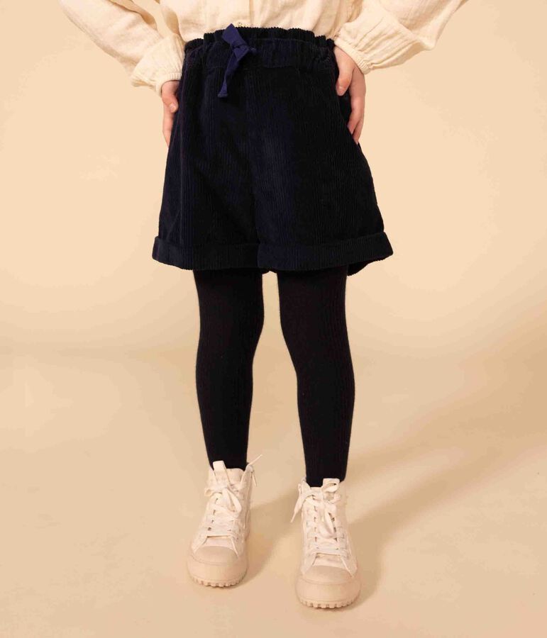 Girls' corduroy shorts SMOKING blue