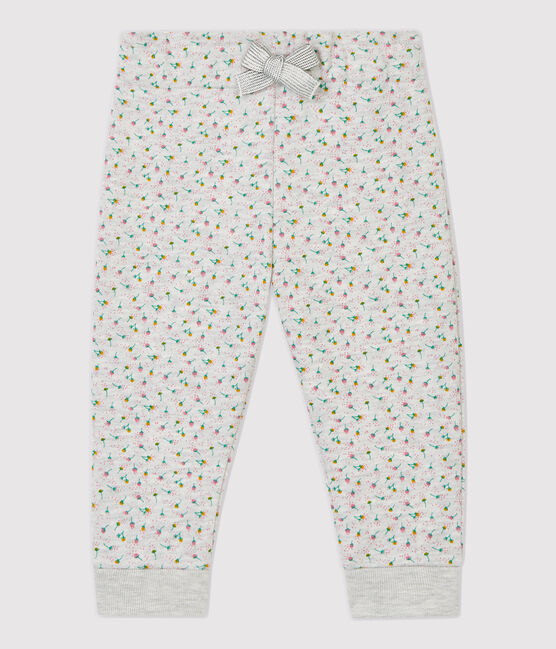 Babies' Fleece Trousers BELUGA grey/MULTICO white