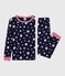 Children's star-print cotton pyjamas with snug-fitting legs SOIR blue/MARSHMALLOW