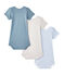 Set of 3 baby boys' short-sleeved bodysuits LOT white