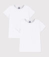 Girls' White Short-Sleeved T-Shirt - 2-Pack