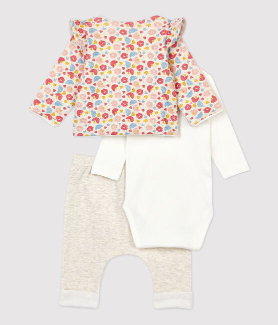 Baby Girls' Floral Wool and Organic Cotton Clothing - 3-Pack MONTELIMAR beige/MULTICO white