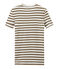 Women's T-shirt in heritage striped rib SHITAKE brown/MARSHMALLOW white