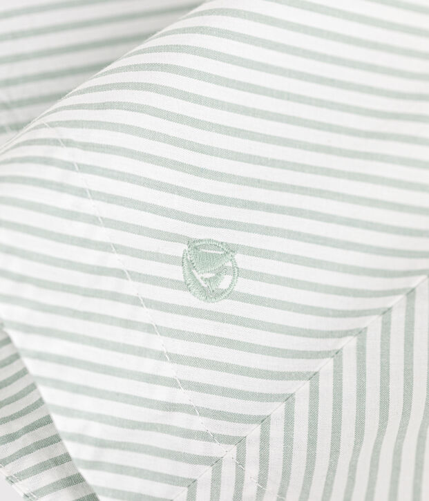 Children's sleeveless stripy cotton dress green/white