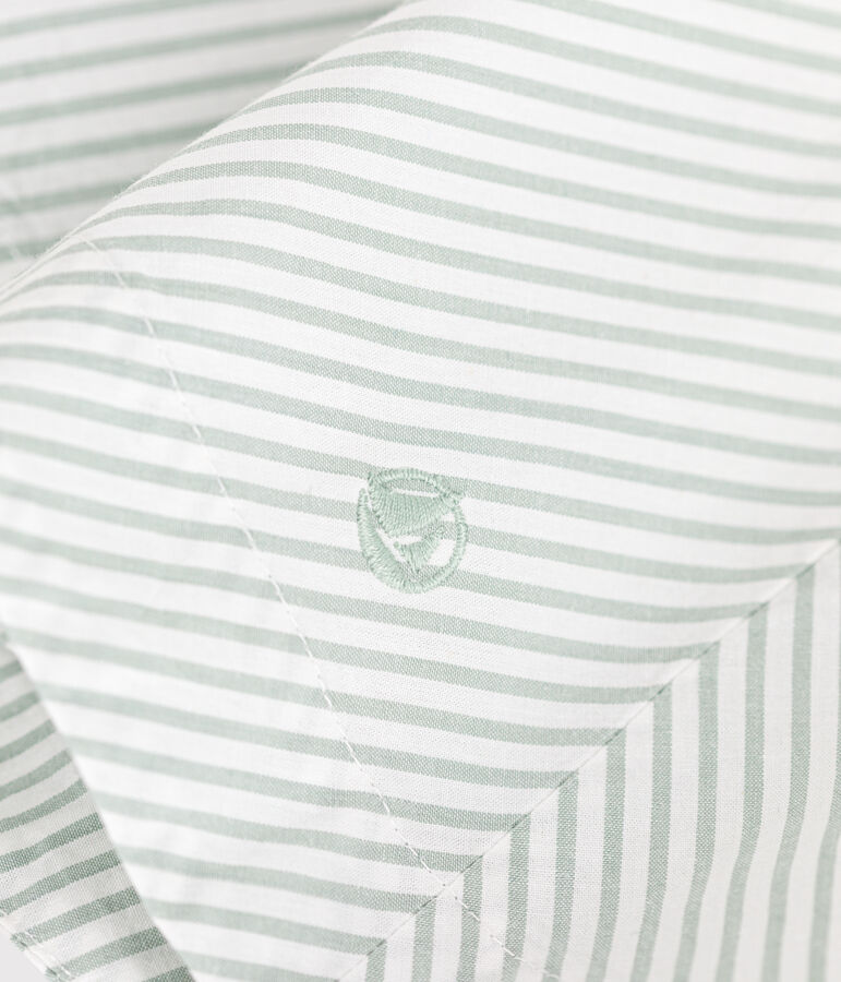 Children's sleeveless stripy cotton dress green/white