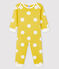 Baby Ribbed Buttonless Sleepsuit BLE yellow/ECUME white