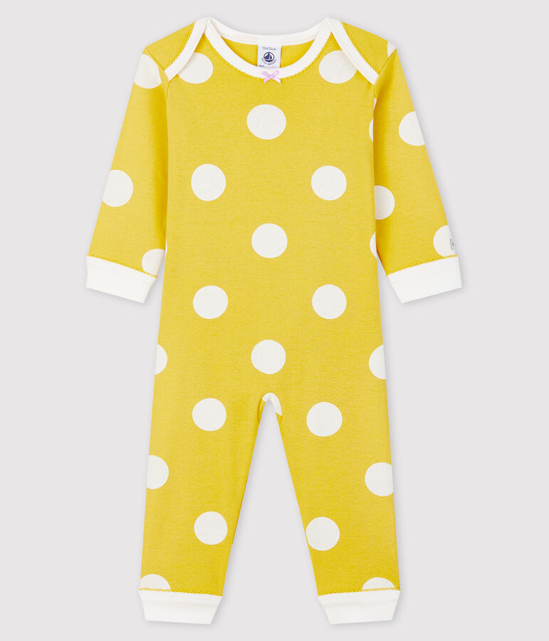 Baby Ribbed Buttonless Sleepsuit yellow/white