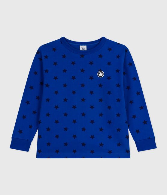 Children's long-sleeved printed cotton T-shirt OLYMPIC+SOIR blue