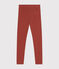 Girls' Elastane Jersey Leggings FAMEUX brown