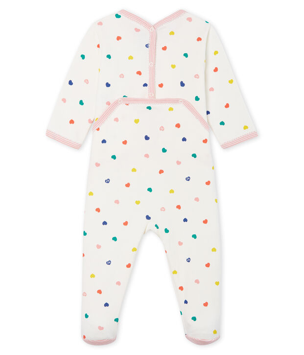 Baby Girls' Fleece Sleepsuit white/multicolor