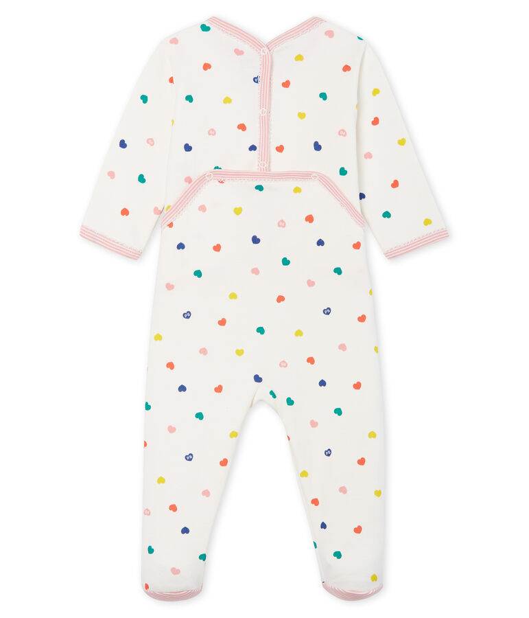 Baby Girls' Fleece Sleepsuit white/multicolor