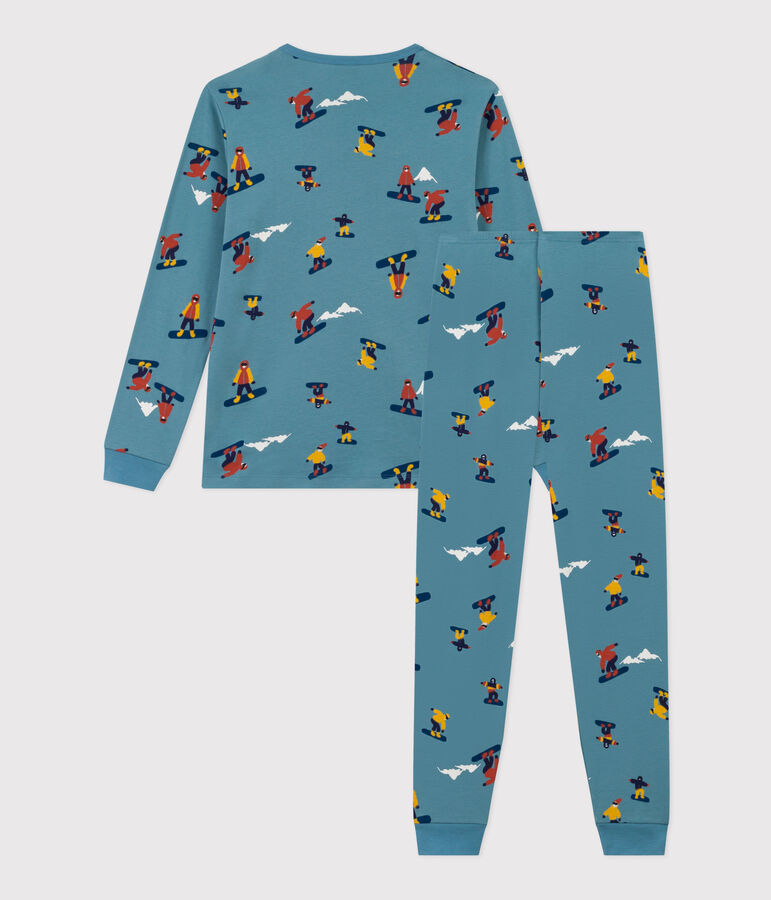 Boys' Snowboard Cotton Pyjamas blue/multicolor