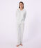 Women's buttoned printed cotton pyjamas MARSHMALLOW white/MULTICO white