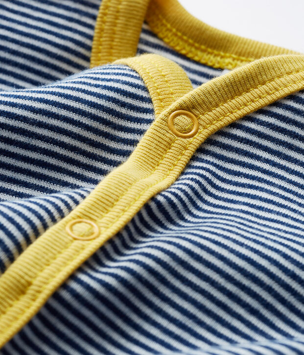 Baby Boys' Footless Ribbed Sleepsuit blue/white