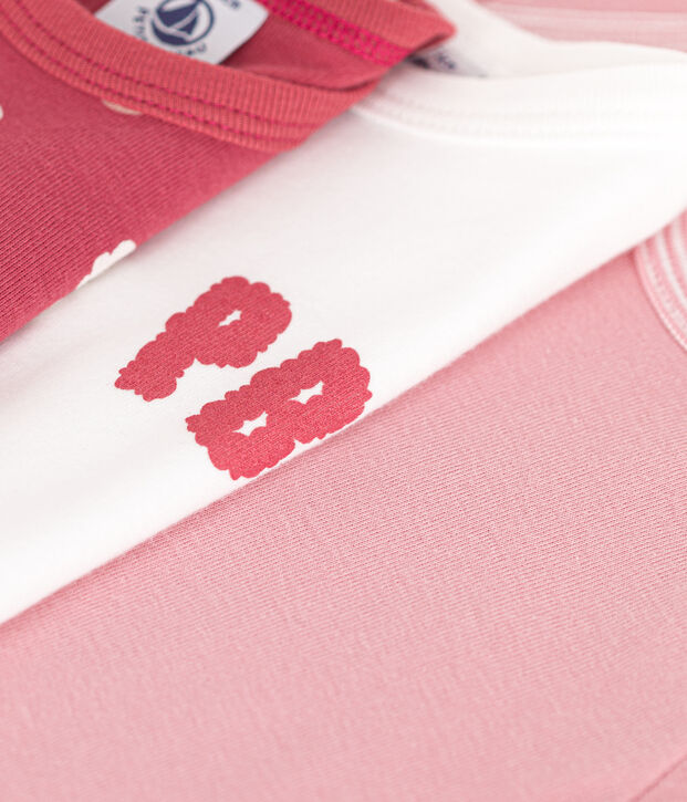 Babies' long-sleeved cotton bodysuits - 3-Pack multicolor