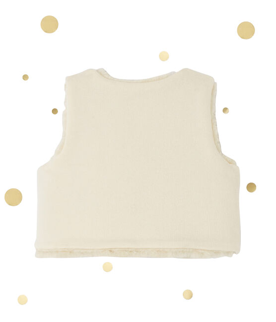 Baby girl's reversible sleeveless cardigan COQUILLE beige