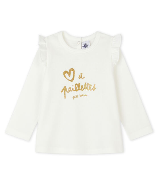 Baby Girls' Long-Sleeved Blouse MARSHMALLOW white