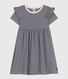 Girls' Stripy Short-Sleeved Cotton Dress