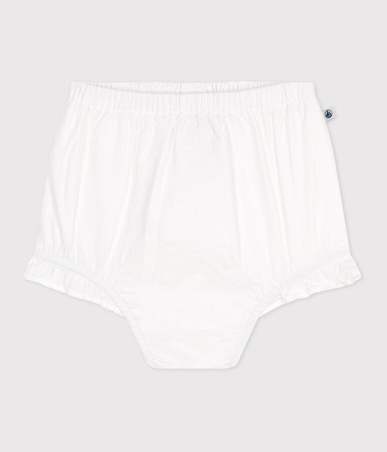 Seersucker baby bloomers white