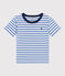 Boys' Stripy Lightweight Jersey T-shirt GAULOISE /MARSHMALLOW