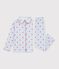 Children's buttoned heart pattern cotton pyjamas white/multicolor