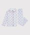 Children's buttoned heart pattern cotton pyjamas white/multicolor
