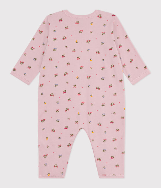 Babies' footless floral-print cotton pyjama suit JOLI pink/MULTICO white