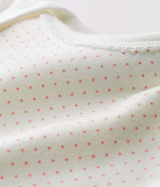 Baby Girls' Long-Sleeved Bodysuit MARSHMALLOW white/CHARME pink