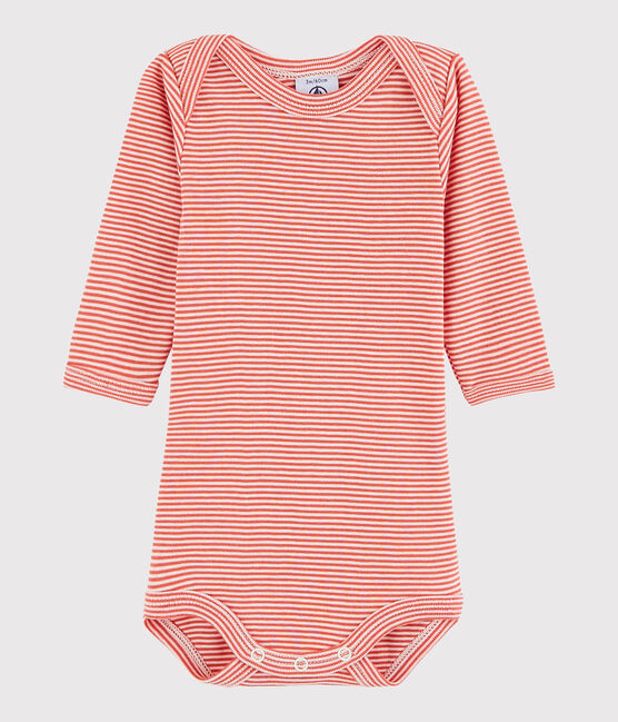 Unisex Babies' Long-Sleeved Bodysuit OURSIN orange/MARSHMALLOW white