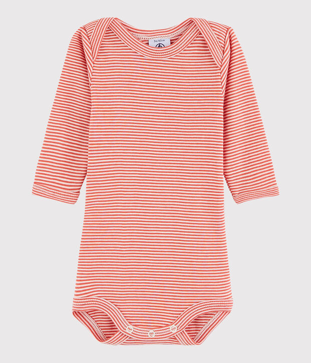 Unisex Babies' Long-Sleeved Bodysuit orange/white