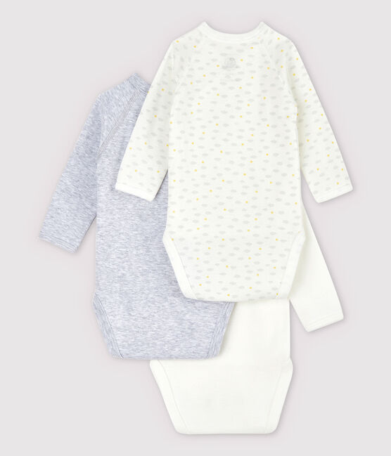 Babies' Long-Sleeved Wrapover Organic Cotton Bodysuits - 3-Pack variante 1