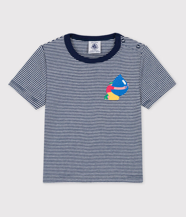Petit Bateau x Water Family Babies' T-Shirt blue/white