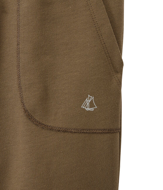 Boys' bermuda in heavyweight jersey SHITAKE brown