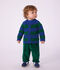 Babies' stripy wool and cotton knit cardigan multicolor/green