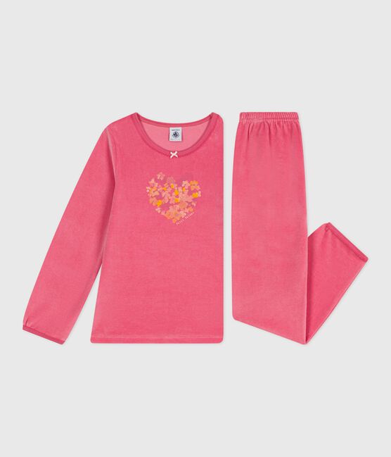 Children's velour pyjamas PEONIA pink